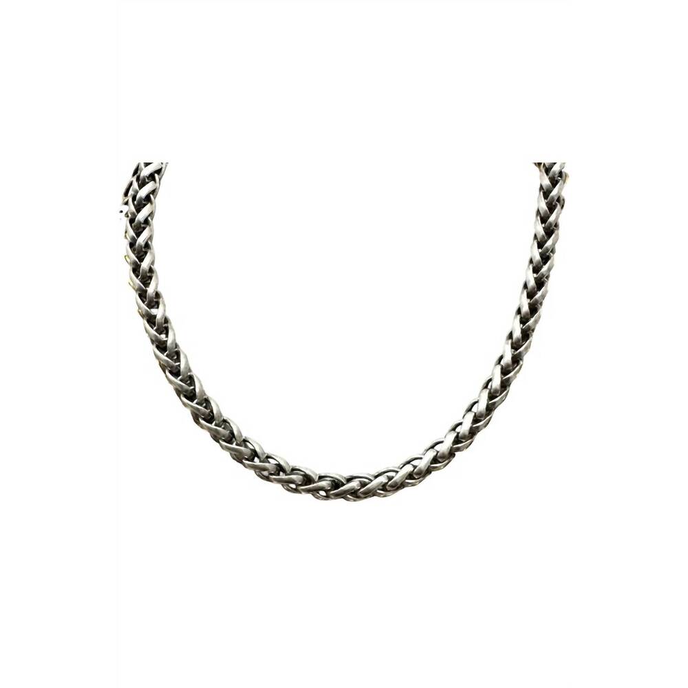 NEW YOCHI women's thick wheat chain necklace in silver